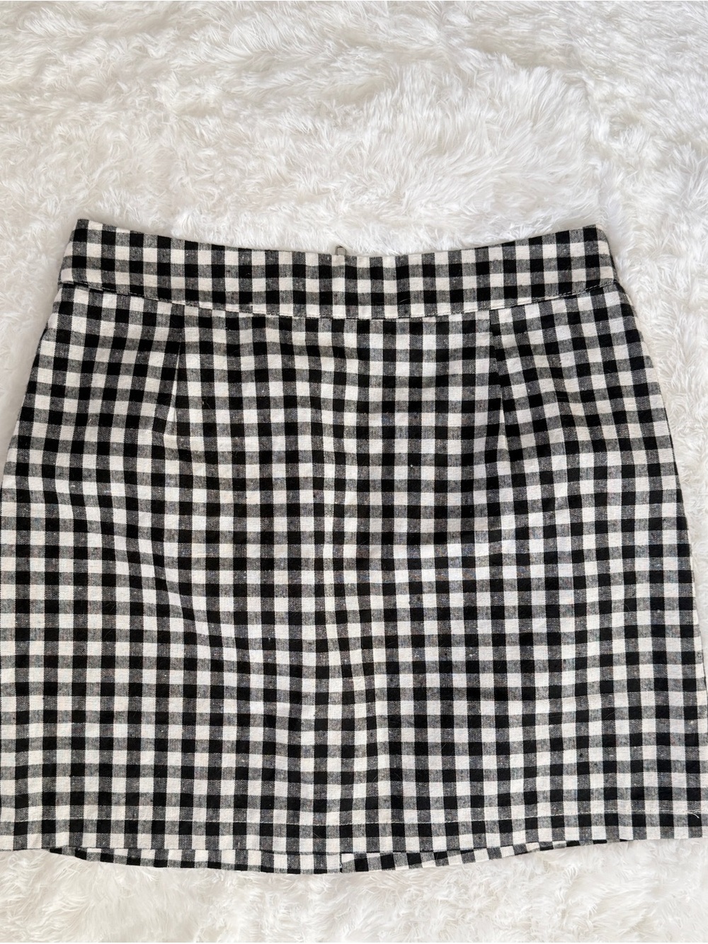 Classic Black and White Gingham Mini Skirt